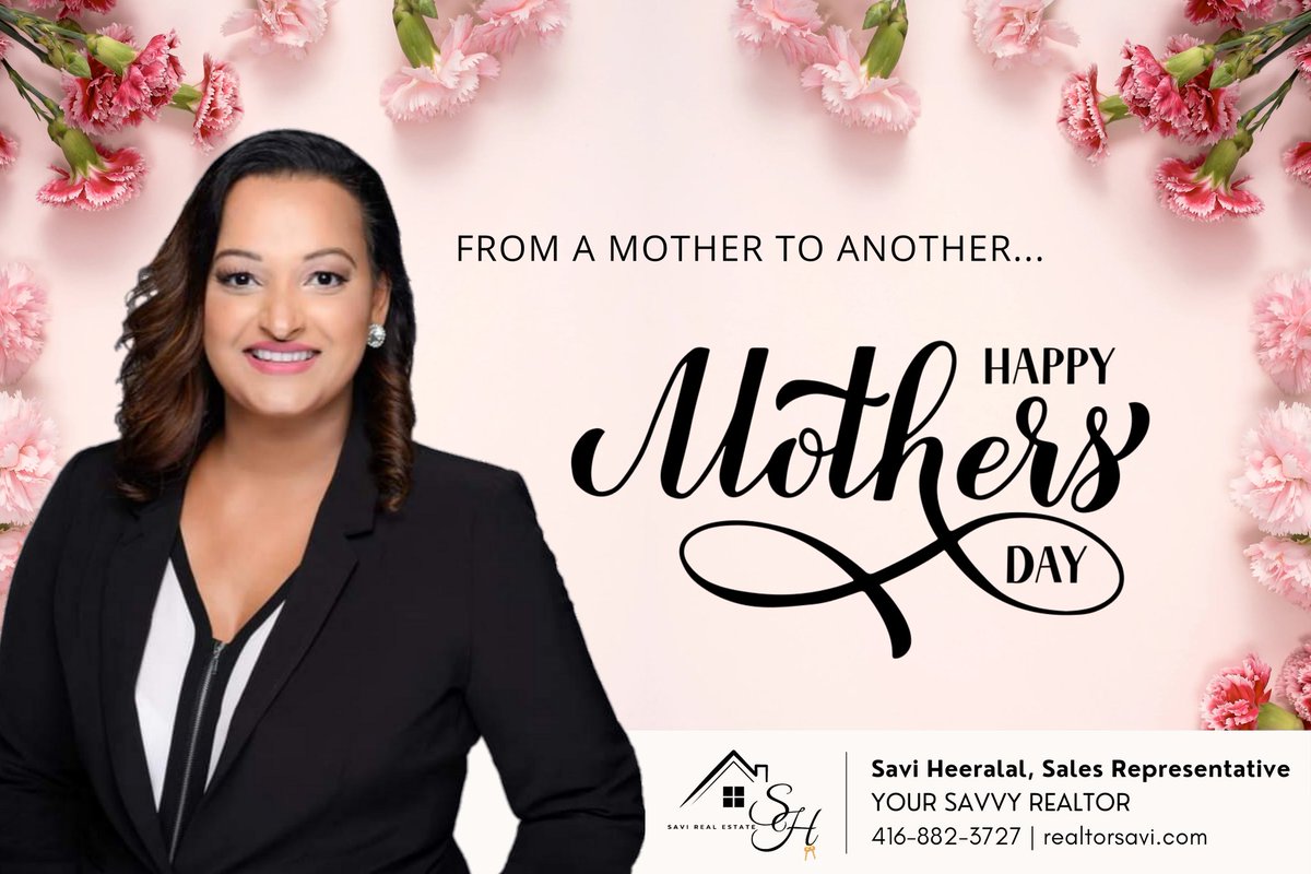 Savi_Realtor's tweet photo. Happy Mother's Day 🎊 I hope you all feel the love and appreciation you deserve today 🌷❤️

#HappyMothersDay #MothersDay #Toronto #Etobicoke #EtobicokeMoms #EtobicokeRealtor #RealEstateMom #EtobicokeHomes #TorontoLife #MothersDay2021 https://t.co/2vJM9YKkZ3