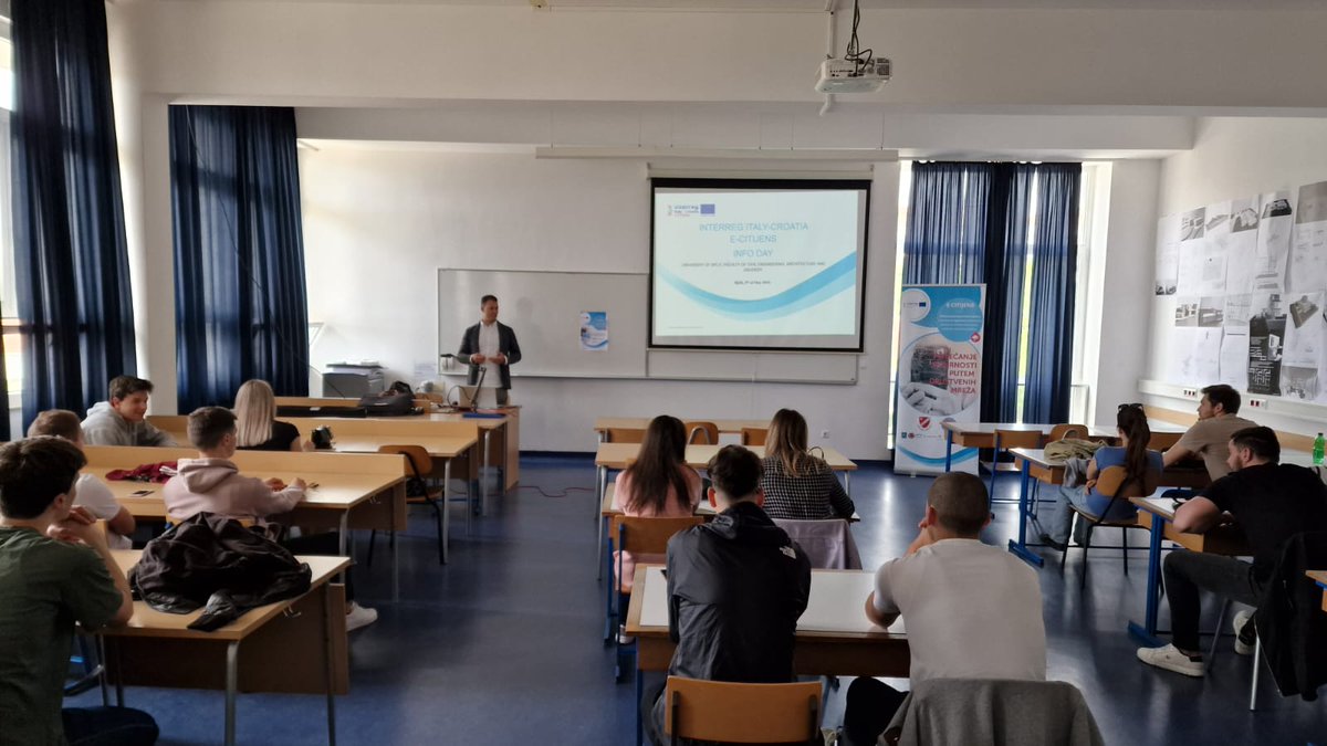 ecitijens's tweet photo. 📌5 May 2022 👉 E-CITIJENS Awareness Raising Campaign at the Uni. of Split
A presentation by @dalmacijahr and #FGAG about the #EDSS aimed at engaging students to be responsible #emergencyjournalists
@ProtCivMolise @ProtezioneV @snjezanaknezic @ElenaCasalini3 @adriaticionian1 https://t.co/WlkQV3TK7e