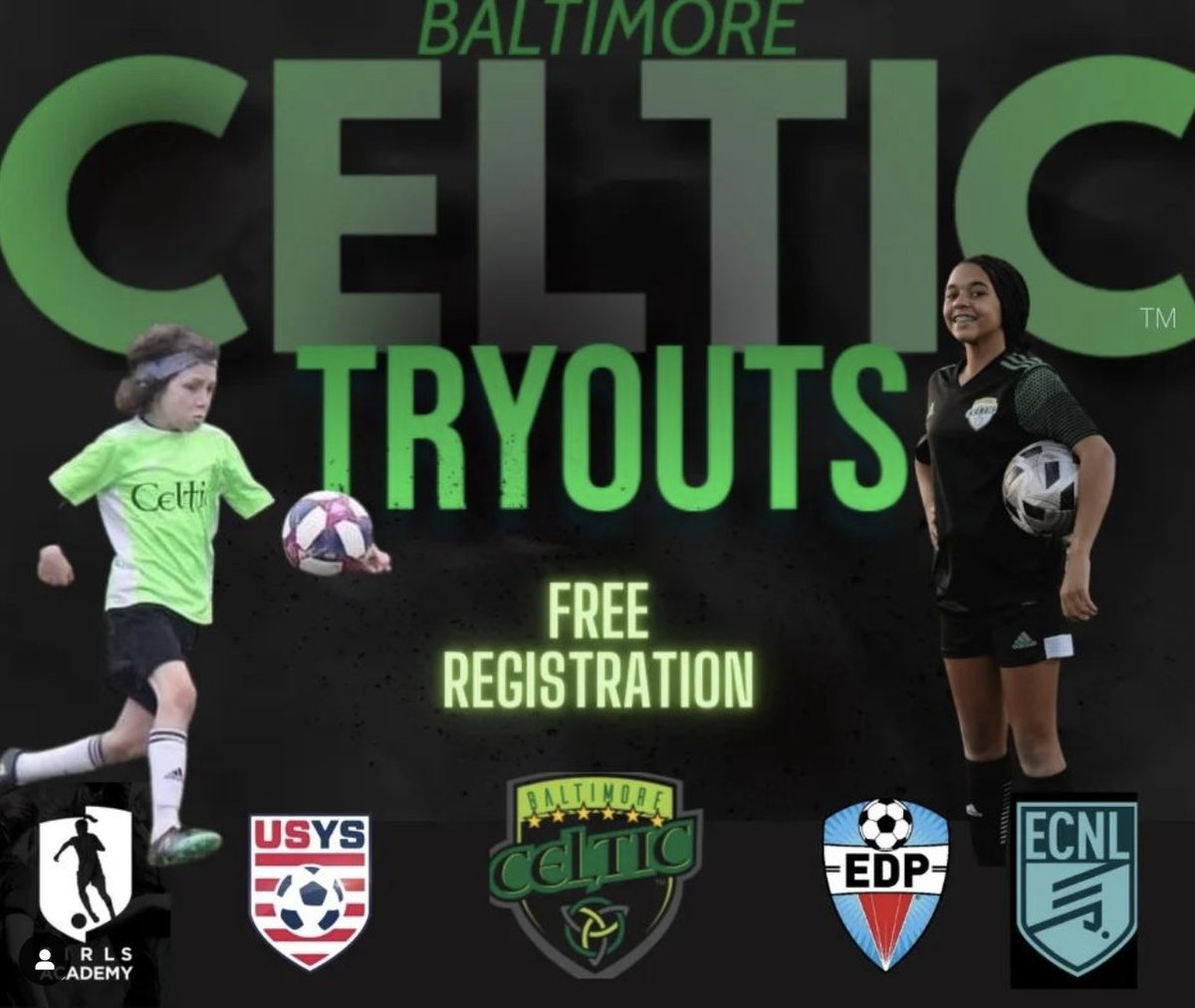 TRYOUTS resume on Monday for both Boys and Girls With the turnout numbers, we are looking to create new teams in various age groups. Register today free at baltimoreceltic.com and see firsthand why we are growing.
