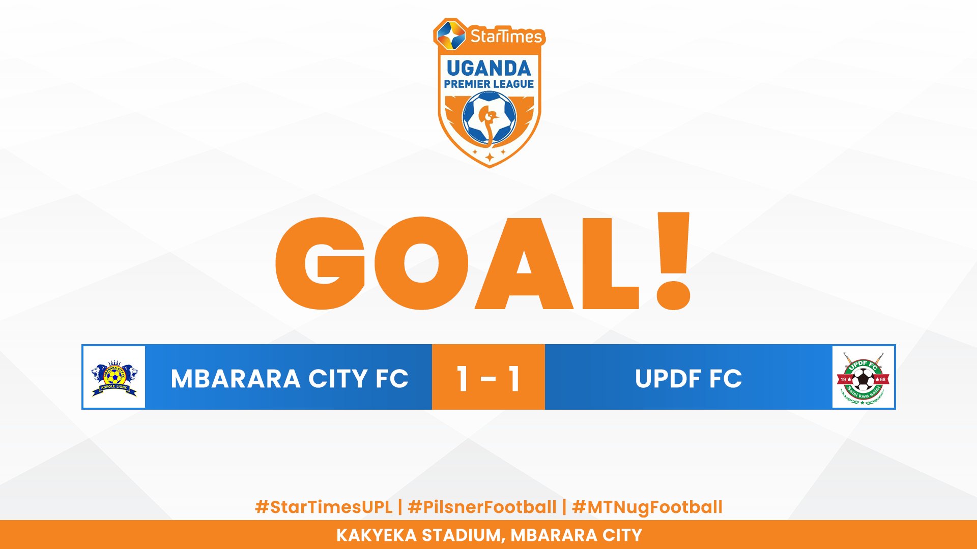StarTimes Uganda Premier League on Twitter "GOAL! Mbarara City FC (Seiri Arigumaho 19') Mbarara