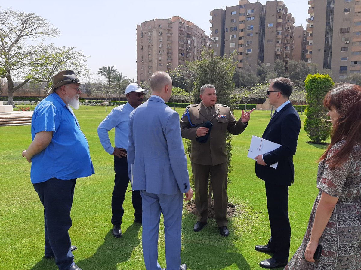baghdady_rashed's tweet photo. We were pleased with the visit of the Polish military attached and VIP visitors delegation to Heliopolis war memorial cemetery @CWGC @AAPAComms @richhills68 @RodCarkett @georgeelia5 @MamdouhWahed3 https://t.co/XGXvMJ3zpQ