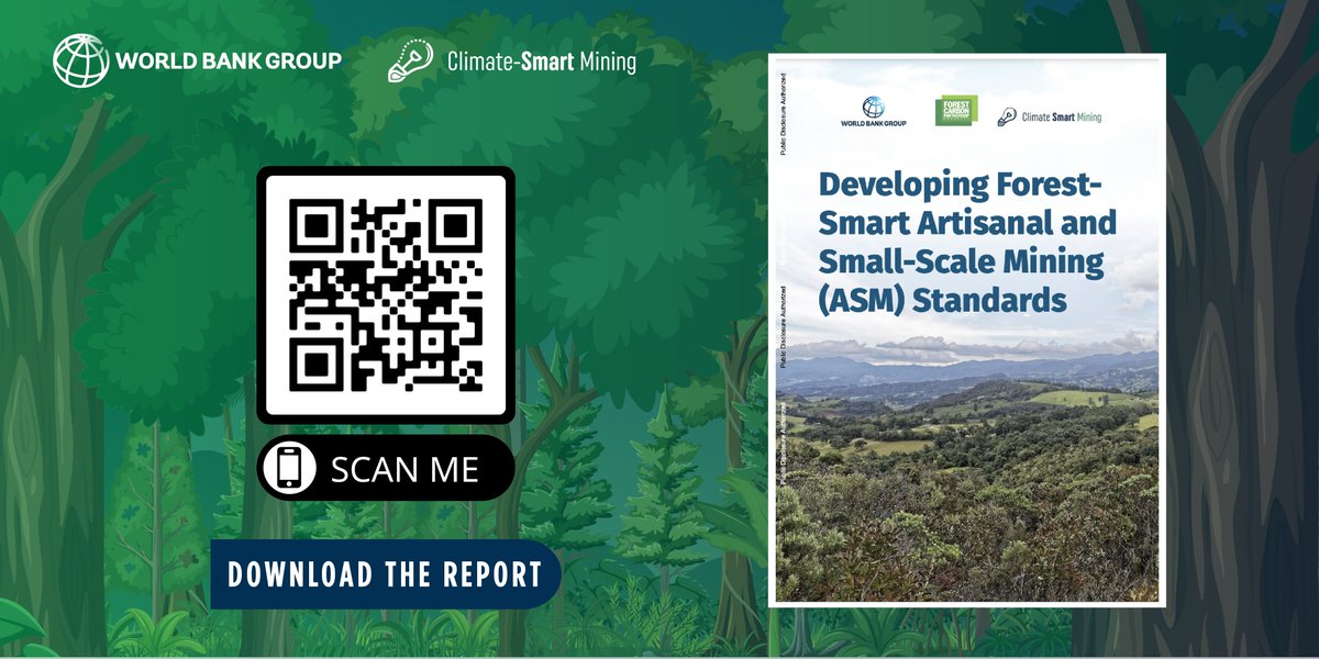 WBGPubs's tweet photo. Check this recent report on #ForestSmartMining where we provide recommendations for the adoption of the forest smart ASM Standard in global and national processes. Download the report: https://t.co/4tosCmc0Hv
#mining https://t.co/G1ppQhUuXO
