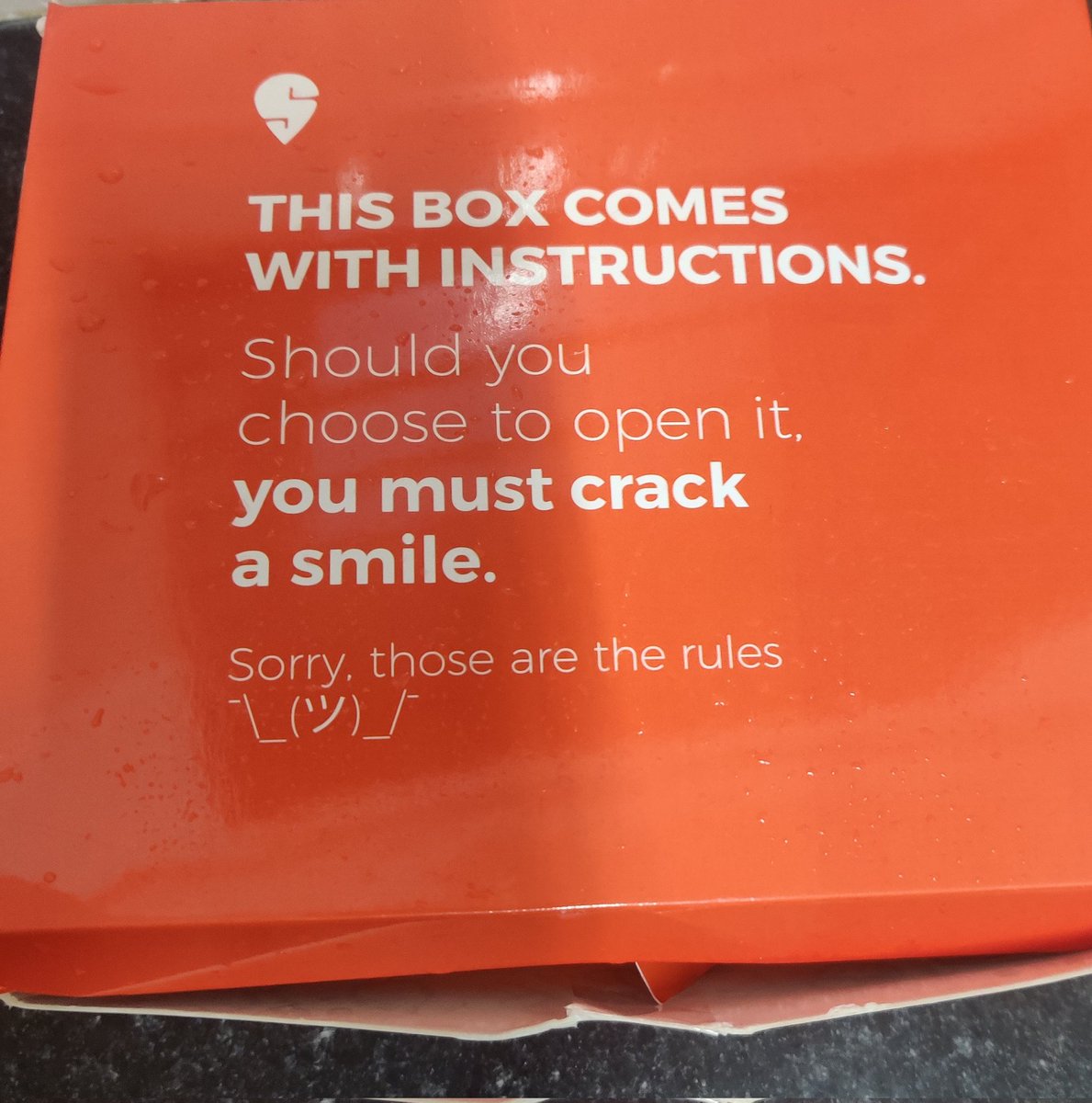 m_saraph's tweet photo. @SwiggyCares I like the rules, hope the service improves soon 🎊 https://t.co/hvXdYUmE3x