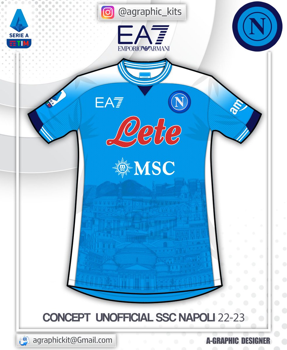 AGraphic_Design's tweet photo. @TutelaMagliaNA My first two unofficial concept.
SSC Napoli 2022/2023 Home and Euro Version https://t.co/t49ZZGvttC