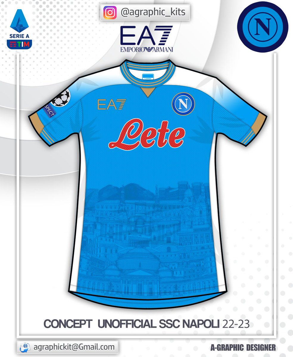AGraphic_Design's tweet photo. @TutelaMagliaNA My first two unofficial concept.
SSC Napoli 2022/2023 Home and Euro Version https://t.co/t49ZZGvttC