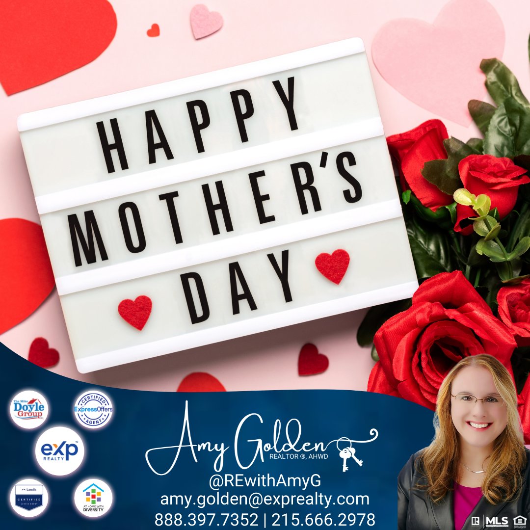 REALbucksliving's tweet photo. Happy #MothersDay! 💐
#REwithAmyG #Realtor #realestate #PArealestate #phillyrealestate #phillyrealtor #philly #buckscounty #exprealty #expressoffers #exppowergirls #expproud #realestategoals #thatswhower #springmarket #housing #ahwd #dei #mom #mothers #buyers #sellers https://t.co/L7tMtQrGxK