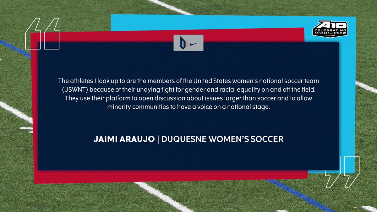 DuqWSoccer's tweet photo. .@jaimiaraujo11 shares why she looks up to the @USWNT in honor of #50YearsTitleIX.

#GoDukes https://t.co/QAFoiYCgH0