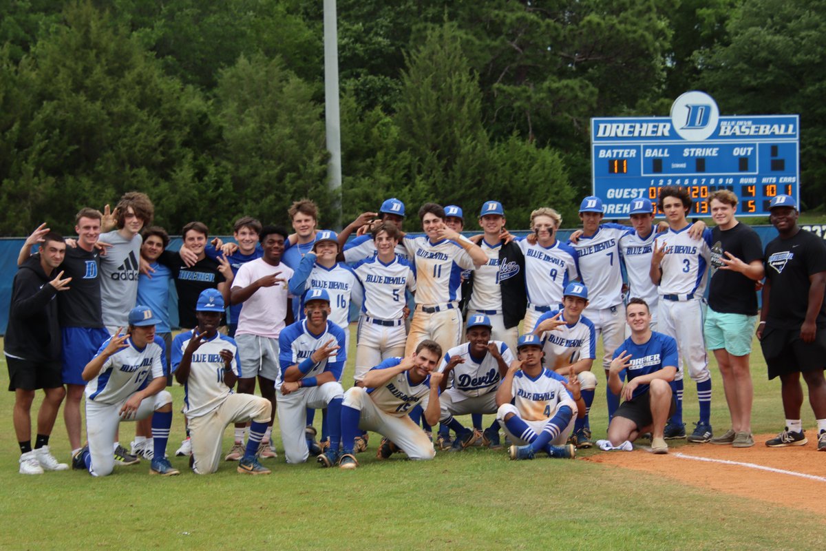 DreherBaseball's tweet photo. ⓉⒽⒶⓃⓀ ⓎⓄⓊ BLUE CREW for showing up &amp; showing out cheering these guys to a VICTORY!!! We love our Dreher family, ready for Monday!!💙⚾️ #WinTheNext @dreherbooster @dreherathletics https://t.co/sz1Q6ravtT