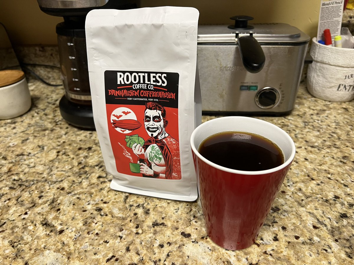 Starting the day out with my awesome Mother’s Day present! Danhausen Coffeehausen! It’s very delicious! Very evil! <a href="/DanhausenAD/">Danhausen</a>