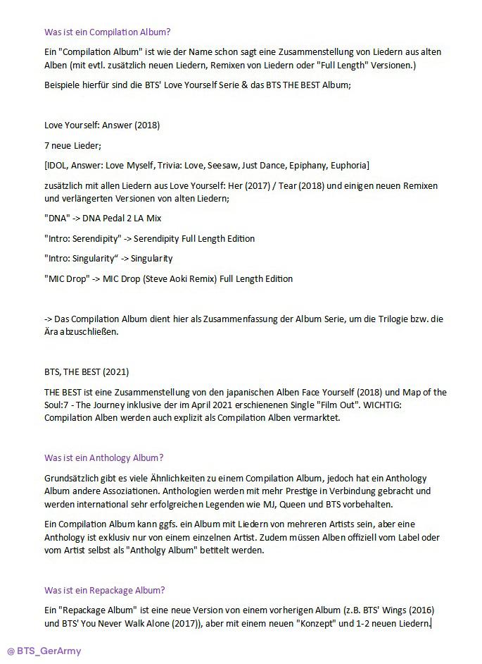 BTS_GerARMY's tweet photo. Da wir gesehen haben, dass sich einige mit Begrifflichkeiten wie Anthology Album, Repackage Album und Compilation Album schwer tun, haben wir die wichtigsten Infos hier nochmal zusammengefasst💜: https://t.co/hs5tO4cTnl