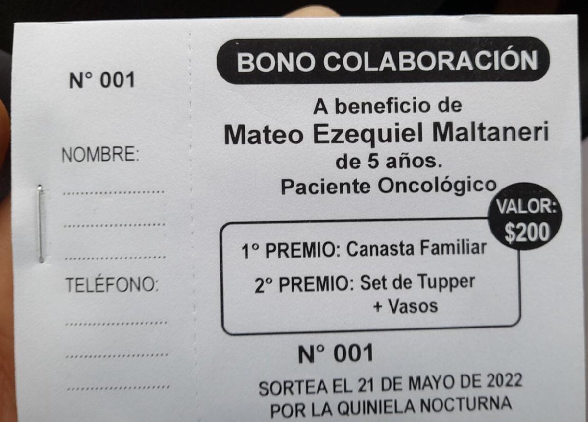 PampaAranda's tweet photo. La Mama de #Mateo,  tiene una rifa para recaudar fondos y poder costear los gastos de estadía acá en Bs As. Quien pueda colaborar me avisa y los pongo en contacto. #TodosPorMateo https://t.co/X9MIYeLbx9