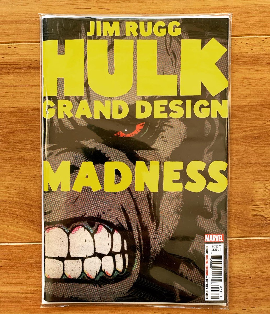 comics42shop's tweet photo. Hulk Grand Design Madness, Issue 1

Writer/artist Jim Rugg concludes his creative reimagining of the entire history of THE INCREDIBLE HULK in this can't-miss oversized issue. You'll never look at Bruce Banner the same way again!
#comics #comics42 #comics42shop #hulk
#marvelcomics https://t.co/FKoIjq6tu3