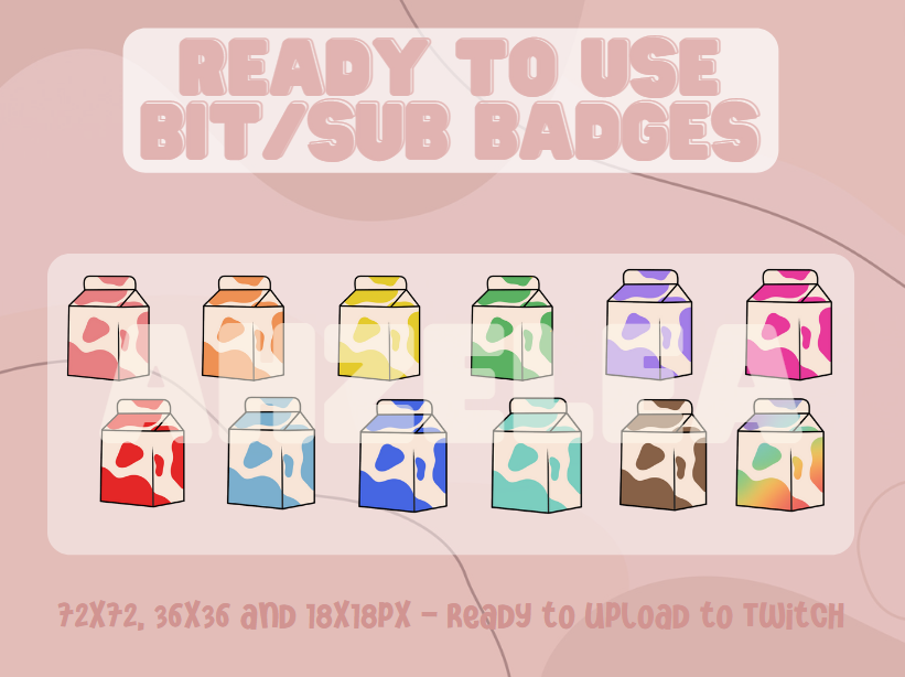 TtvAhzelea's tweet photo. Sneak Peak of a new Twitch set im working on when I move my Etsy store over to my website!
#twitch #subbadge #bitbadge #gfx #cow #emoteset
#emote https://t.co/f6TaHf8fBD