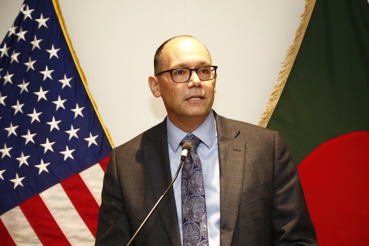 USBanglaTrade's tweet photo. The Council’s Board of Directors led by Vice President of Business Development for @Chevron Jay R. Pryor was welcomed by @USAmbBangladesh Peter Haas at @usembassydhaka to kickstart the delegation’s visit. 

#USBD50 
#USBBC2022 https://t.co/sVO2cIsWx8
