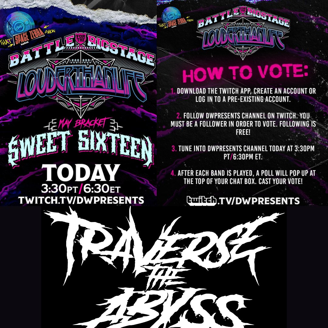 Eric_Abyss's tweet photo. Tonight! Round 2 The Sweet 16
@TraversetAbyss needs all the support we can get 🖤🤘 
6:30 -8:30 pm est

Treats promised if we advance to next round 👀🎃😈

#dwpresents #spacezebra #blackcraftcult #traversetheabyss #metalcore #louderthanlife #twitchtv https://t.co/cmJxdYGGzZ