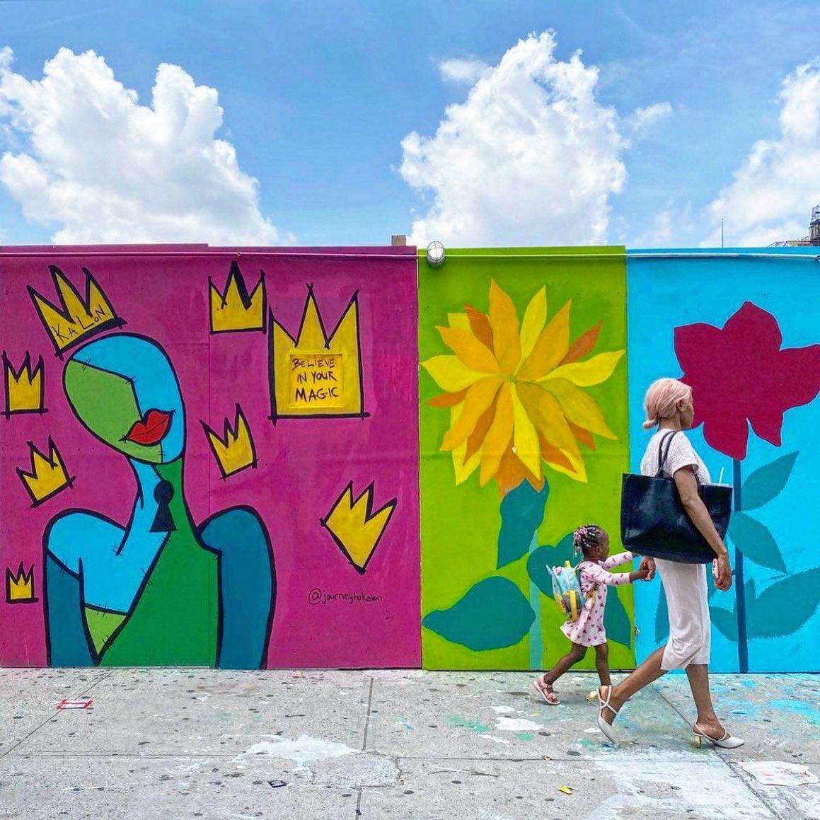 uptown_grand's tweet photo. To all our caregivers today: A little love and light courtesy of artists Kalon and Jess Rolls. #BelieveInYourMagic 💕✨ 🎨 Haven’t walked our half a mile of murals yet? Come see the #GrandscaleMuralProject: https://t.co/KAfQDC1nnT https://t.co/LpQwC6d8qY