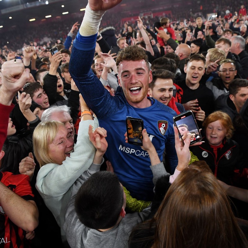 afcbournemouth's tweet photo. 𝗧𝗵𝗲 𝗶𝗻𝘀𝗶𝗱𝗲 𝘀𝘁��𝗿𝘆 𝗼𝗳 𝗠𝗮𝗿𝗸 𝗧𝗿𝗮𝘃𝗲𝗿𝘀. 

🗣 First becoming a 'keeper 
🗣 Influence of parents 
🗣 Travelling for trials

After scooping three Player of the Season awards and the Golden Glove, we spoke to those who know Mark Travers best 🏆