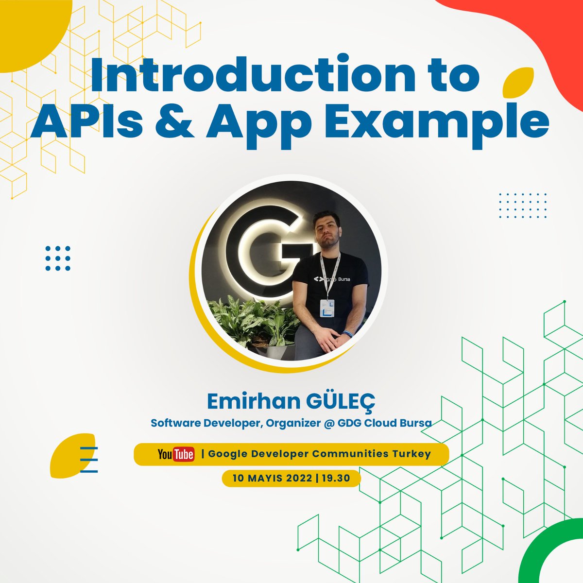 10 Mayıs saat 19:30'da Emirhan Güleç ile birlikte "Introduction to APIs &amp; App Example" konulu etkinliğimize davetlisiniz.👇💫

youtube.com/watch?v=8ue-ec…

<a href="/dscmedeniyet/">DSC Medeniyet University</a> @dscokan <a href="/gdsc_tgu/">GDSC TAÜ</a> @gdsikcu @dscbanu <a href="/gdsciste/">Google DSC ISTE</a>