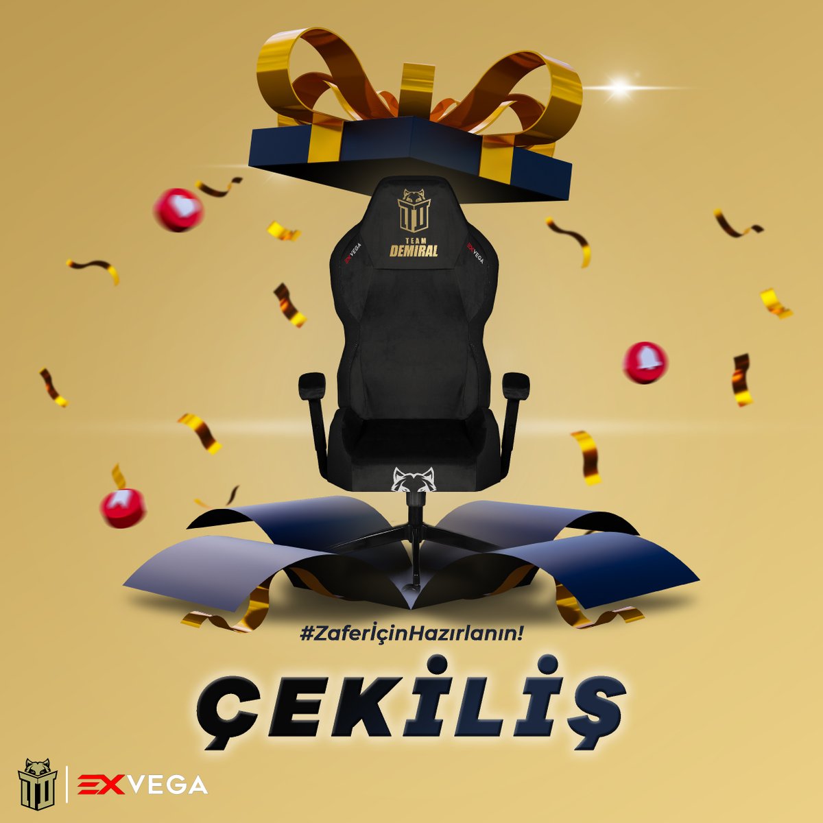 eteamdemiral's tweet photo. EXVEGA ile iş birliğimize özel 1 kişiye Team Demiral Esports koltuğu hediye ediyoruz. 🔥

Çekilişe katılmak için yapmanız gerekler:

 ✅Twitter ve Instagram hesaplarımızı takip et !
 ✅Bu tweeti RT yap !
 ✅Yoruma 1 arkadaşını etiketle !

⌛️Katılmak için son tarih 15.05.2022 https://t.co/LPuxgraGiP