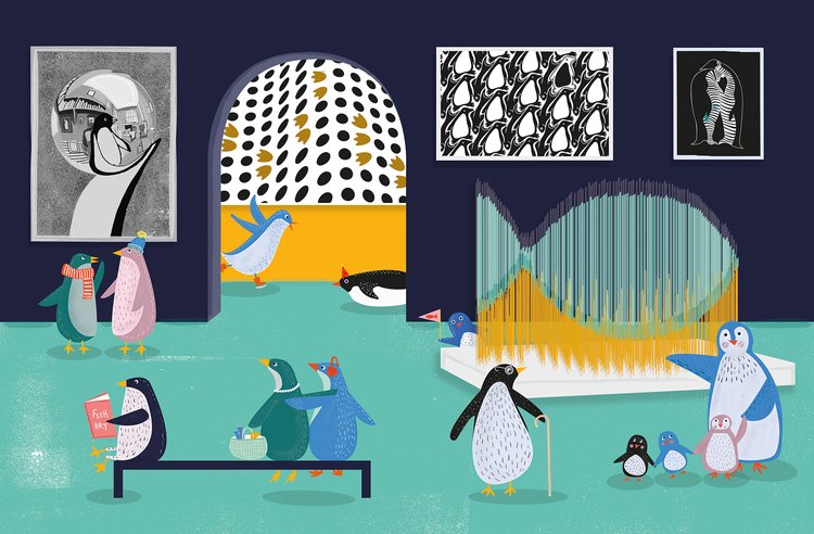_ko_mon's tweet photo. A DAY AT THE GALLERY
#illustrations by Nia Gould (graphic designer from #Devon, #England) aka NIASKI
#art #aimals #bookillustrations #ArtParody https://t.co/mzMUAmdXgz