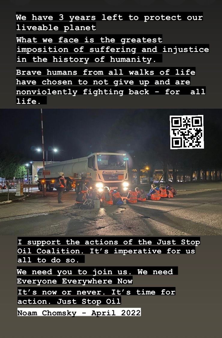 xrplymouth's tweet photo. We must act now whilst we still have time! @JustStop_Oil #3yearsLeft https://t.co/jtr6nd7cet