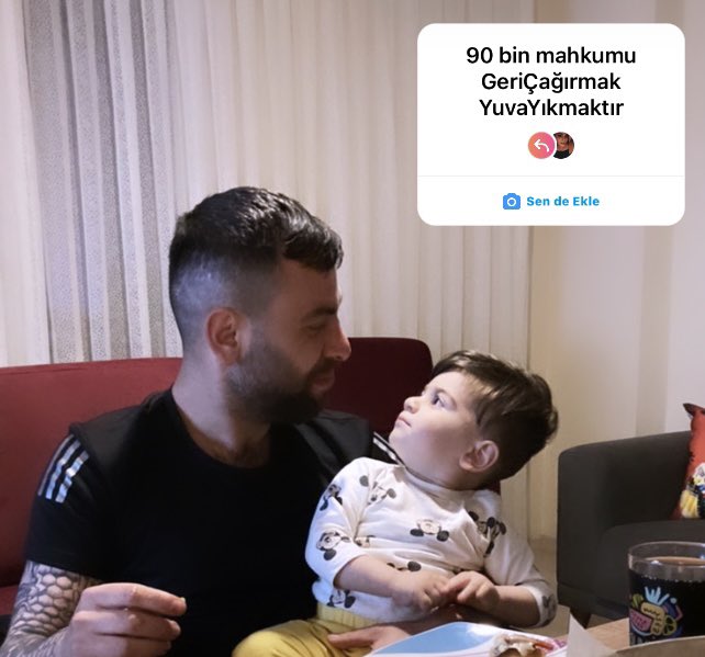 Suça karışmadılar
Aile oldular, yuva kurdular
İş kurup istihdam sağladılar
Ailesini geçindirmek için çalışıyorlar

Şimdi siz hayata adapte olmuşken hoppaa cezaevi diyorsunuz‼️ Senelerce yaptığınız zulme devam ediyorsunuz

<a href="/bybekirbozdag/">Bekir  Bozdağ</a> <a href="/gergerliogluof/">Ömer Faruk Gergerlioğlu</a> <a href="/MTanal/">Av.Mahmut TANAL</a> <a href="/anadoluajansi/">Anadolu Ajansı</a>