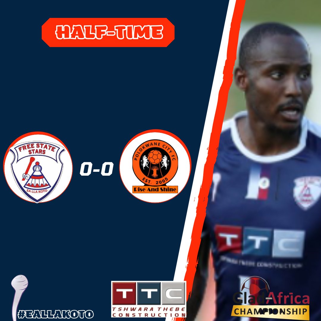 FSStarsUpdate's tweet photo. 🔴 H A L F - T I M E⚪

Free State Stars 0-0 Polokwane City

 #GladAfricaChampionship #eallakoto #RedArmy #FSStars #KotoBrand https://t.co/EjDMMj2LcN