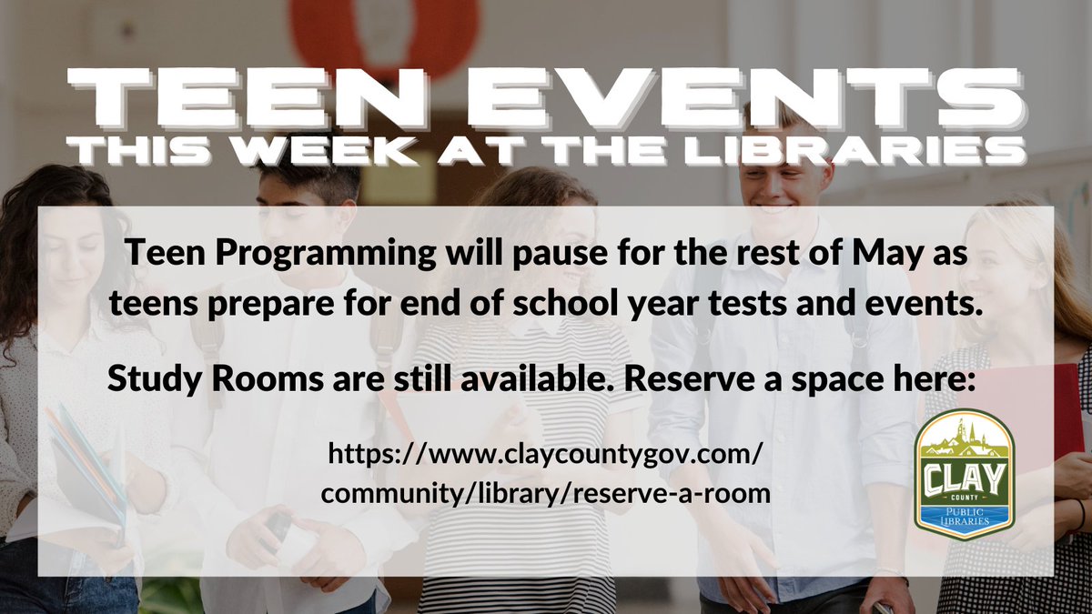 ClayLibrary's tweet image. Check out these events happening this week at your local Clay County Libraries.
#ClayCoLibrary #LocalEvents