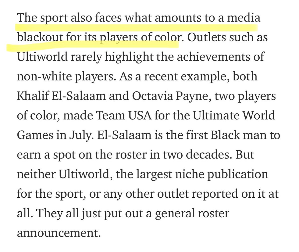disc_diversity's tweet photo. Ultimate was supposed to be for everyone. #wasit?
@USAU, you've clearly been #stuckinneutral, due to a "continuous lack of vision," but itโs not too late to throw out the rule bookook. One all Black club team, one season. What say you?
@chrisscargs @leobasq @ultiworld https://t.co/8nJt8RV17I