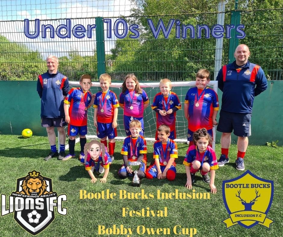 abilitylions's tweet photo. Big massive  well done to the under 10s winning the clubs first ever silver wear at @InclusionBucks festival yesterday xx they had absolute ball thanks again @Bootlebuckjohn @R1cey76  thank to our kit sponsors  @premplumbing15 @WiganBeerCo https://t.co/K84X55lMcE