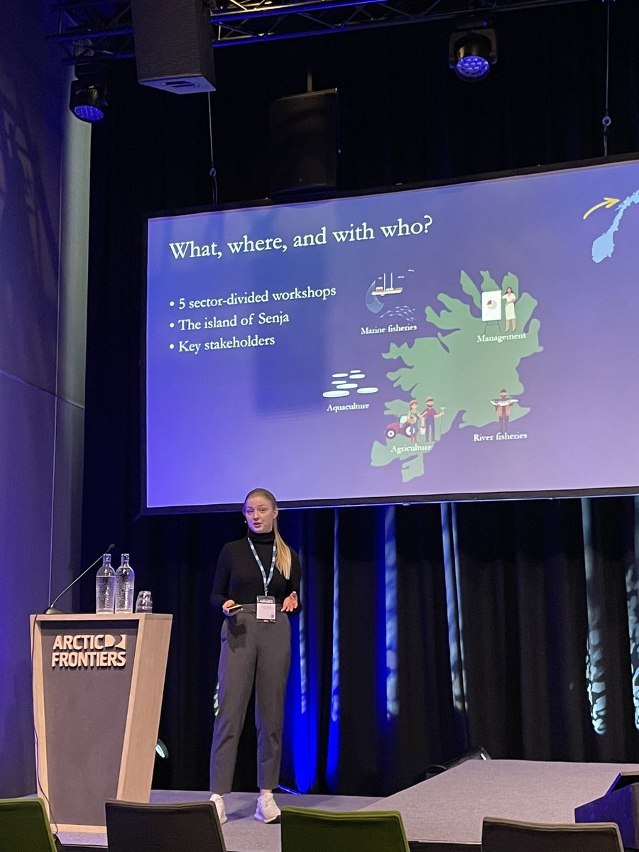 racheltiller's tweet photo. My master student from @UiTNorgesarktis - @InaAhlquist - presents results at @arcticfrontiers from six(!) stakeholder workshops in Senja that she facilitated for the #Coastalsquared project (funded by @forskningsradet) based on @H2020_coastal #AF22 @SINTEF https://t.co/qoh8O2cusw