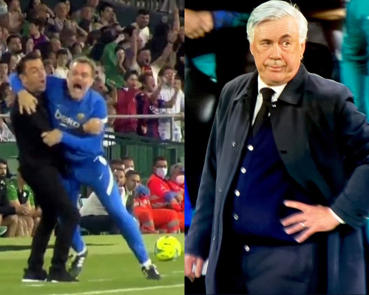 AdriRM33's tweet photo. - Xavi celebrando una victoria en la Liga.
- Carlo Ancelotti celebrando el pase a la final de Champions.

DIFERENCIAS. 😎 https://t.co/fhrZr2uMbW