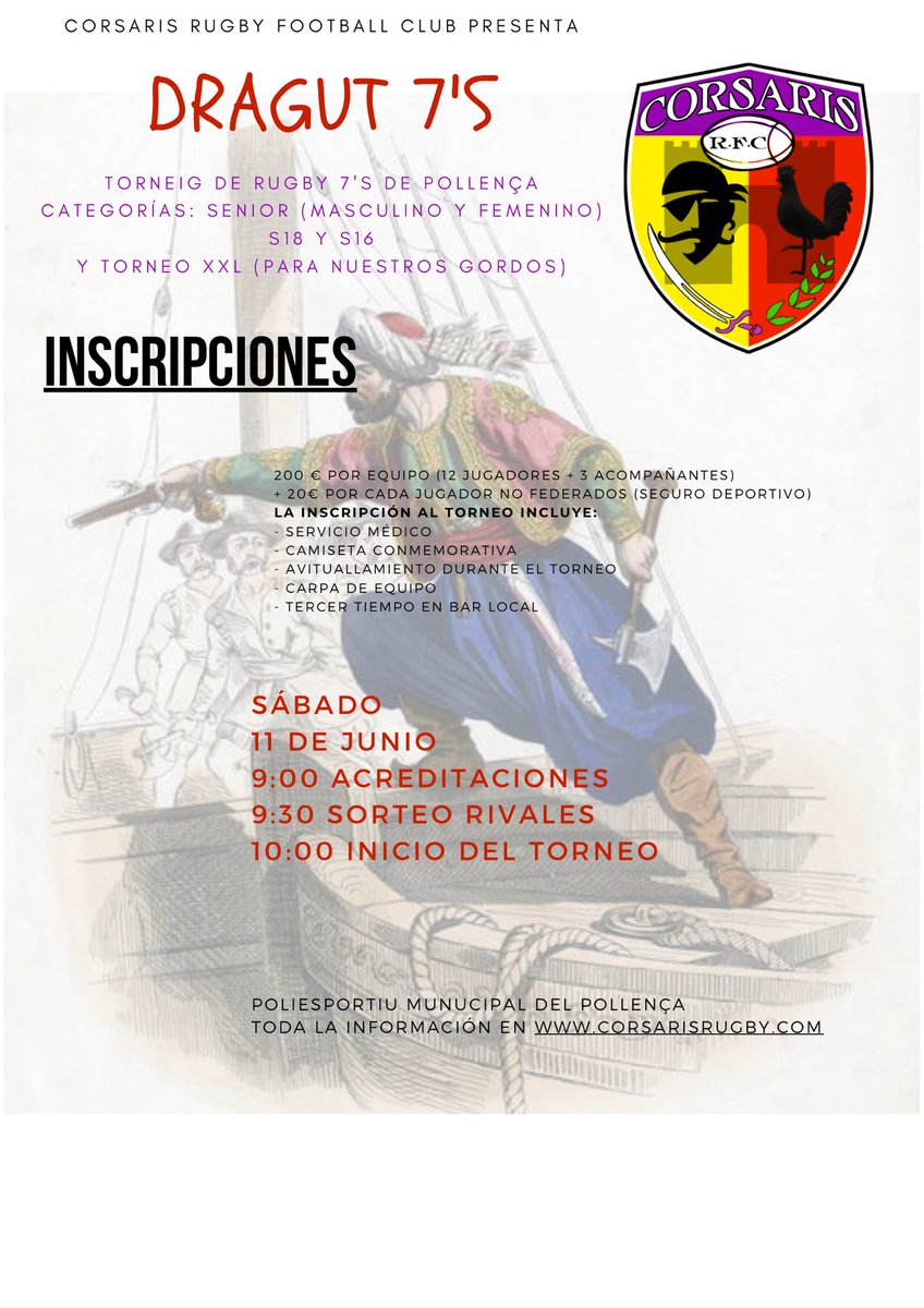 CorsarisRFCOF's tweet photo. Aquí tenéis más Sobre el torneo‼️ #dragut2022 https://t.co/XLs6w2Tbef