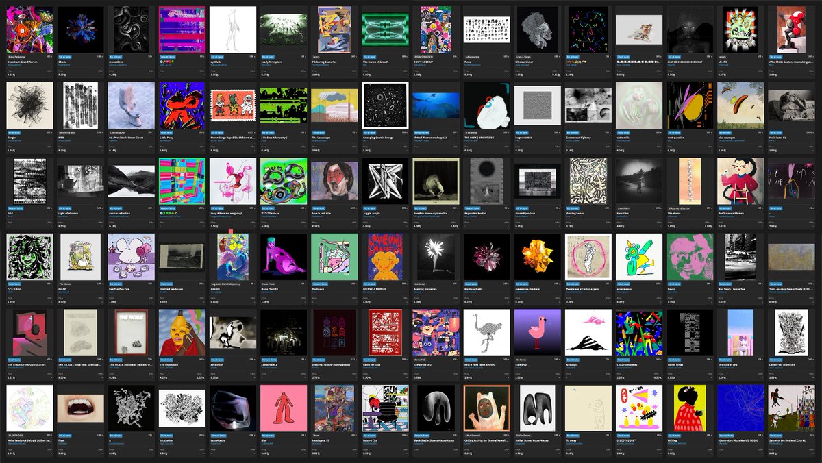 #tezos4tezos madness!!! 🔥🔥🔥

I collected 96 objkts so far and discovered lots of super talented artists in just three days. Just like in the good old HEN days! 🖤✨

My contributions for the event:
teia.art/objkt/729114 [0/100 Sold Out]
teia.art/objkt/730000 [47/100 left]