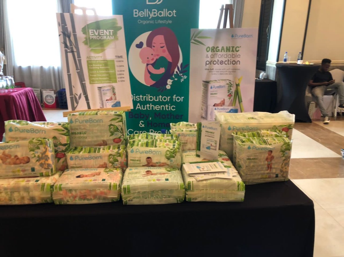 PearlElisabeth's tweet photo. #PureBorn organic diapers and wipes are currently available at Garden City at the Belly Ballot Shop next to Aristoc https://t.co/TFTLhUJncb