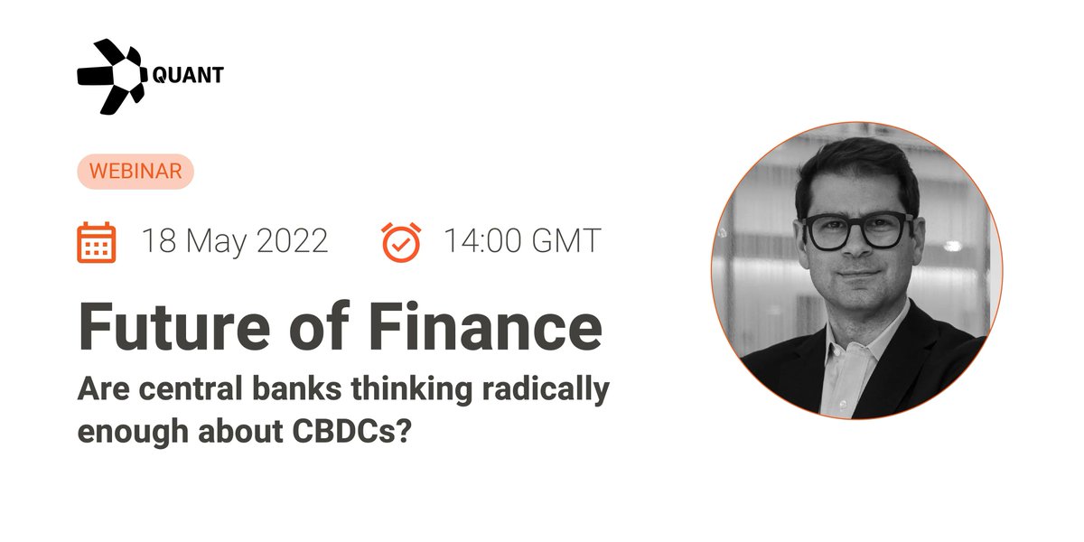 quantnetwork's tweet photo. To what extent is international agreement on operating rules and standards a pre-condition of realising the full benefits of #CBDCs?

Join the @FutureofFinanc3 webinar on 18 May at 2pm London time to hear @gverdian's perspectives.

Register here: https://t.co/hYgOAAk2PQ

#CBDC https://t.co/9QyzWkJoqy