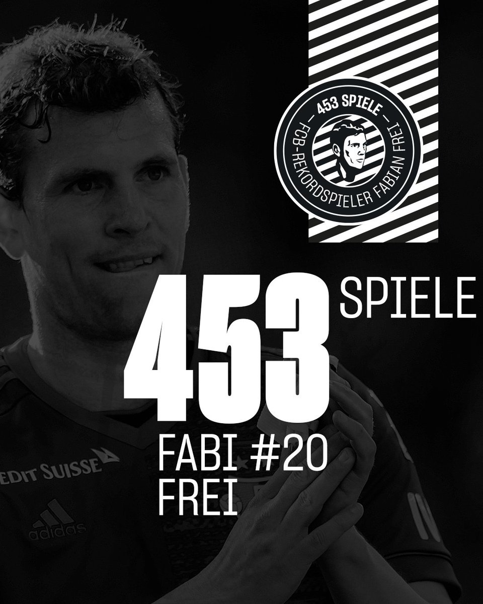 ❤️💙 DANGGE Fabi Frei ❤️💙 Mit deinem heutigen 4️⃣5️⃣3️⃣. Spiel wirst du zum rotblauen Rekordspieler und erreichst damit Legendenstatus 🙏 Wir sind wahnsinnig stolz auf dich und wünschen dir für die Zukunft nur das Beste ❣️

#FCBasel1893 #MirSinBasel #MirSinFabianFrei #rotblaulive