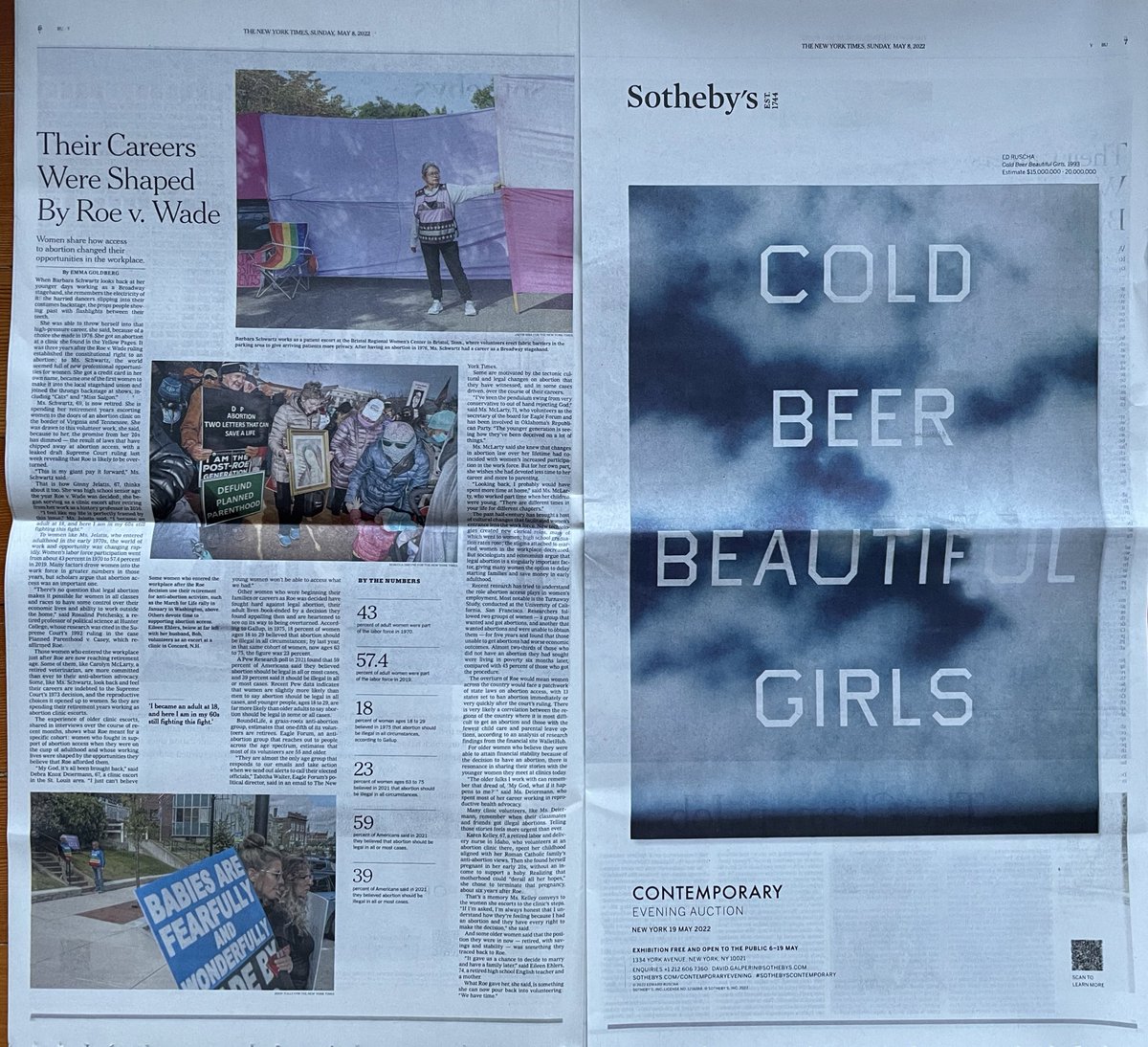 Can’t decide if this is a design fail or critical commentary <a href="/nytimes/">The New York Times</a> - literally selling “cold beer beautiful girls” next to spending one’s life fighting for the right to her body in pursuit of a career. Protect Roe. Empower Women.
