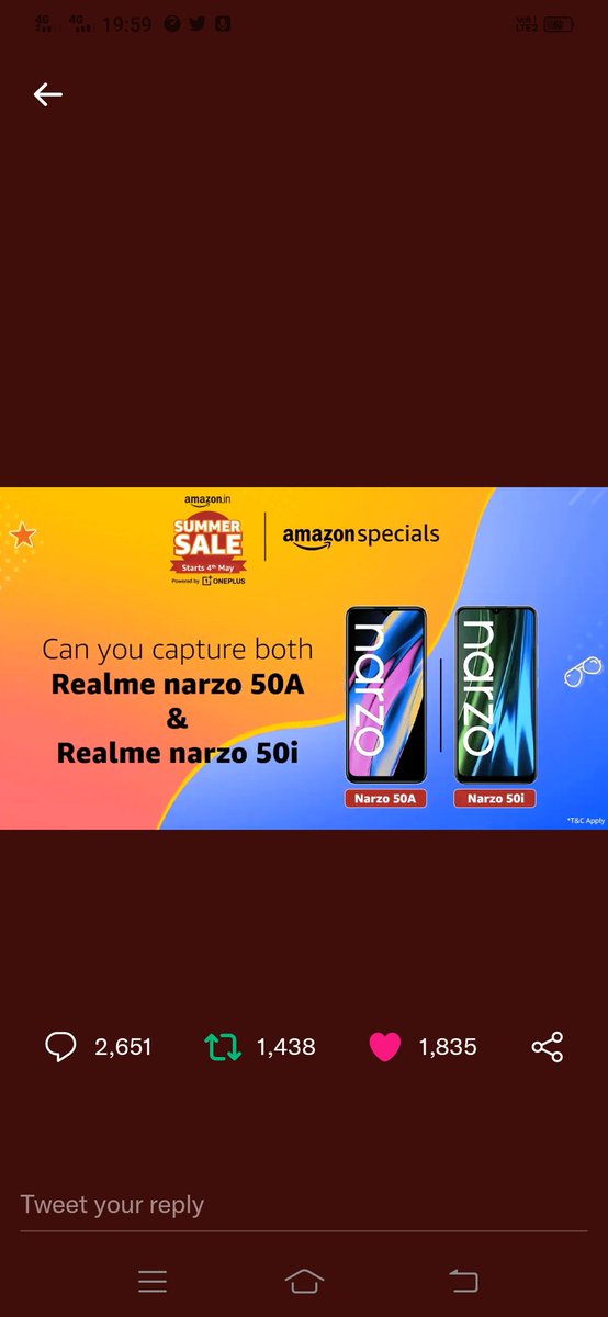 LifeGam75391649's tweet photo. @amazonIN #Realmenarzo50SeriesonAmazon @amazonIN https://t.co/YCWrYpqEHd