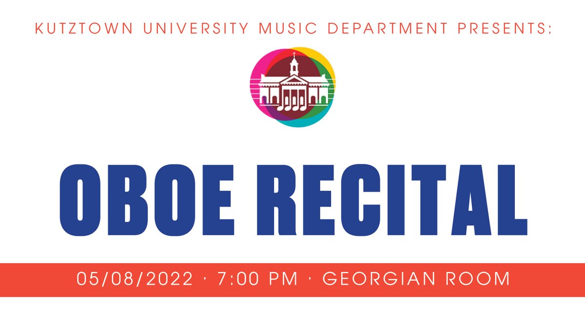 Join us this evening for the Oboe Recital in the Georgian Room at 7PM. We apologize, this concert is unable to be livestreamed.
#kutztownuniversity #departmentofmusic #oboe #recital