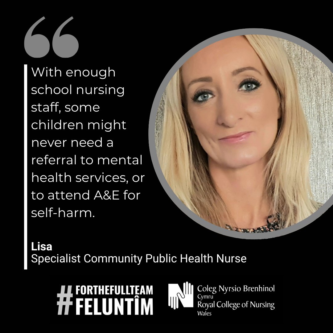 RCNWales's tweet photo. Read Lisa's story: https://t.co/H4N21Zl7Rc

Find out why she's backing our call to extend safe staffing law to all areas of nursing care, starting with community nursing and mental health wards. #ForTheFullTeam https://t.co/1CUdbFaPoz