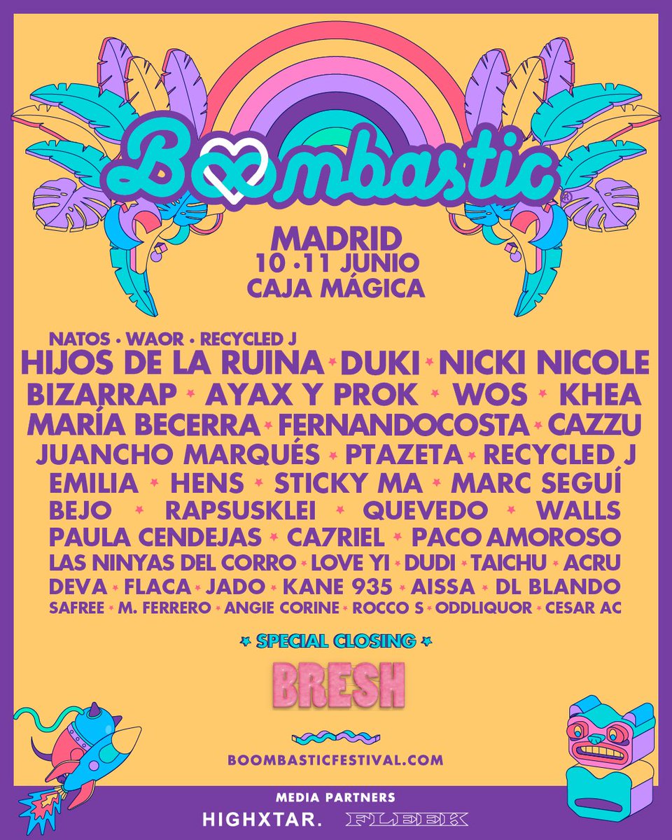 conci_Madrid's tweet photo. Los días 10 y 11 de junio @Boombastic_2022 en Madrid con #hijosdelaruina #duki @bizarrap @ayaxyprok247 @khea.yf @MariaBecerra22 @FERNANDITOCOSTA @cazzuoficial @JMarquesSoprano y muchos más, info: https://t.co/txKP1Hg9Mp https://t.co/EQ7YB71mbm
