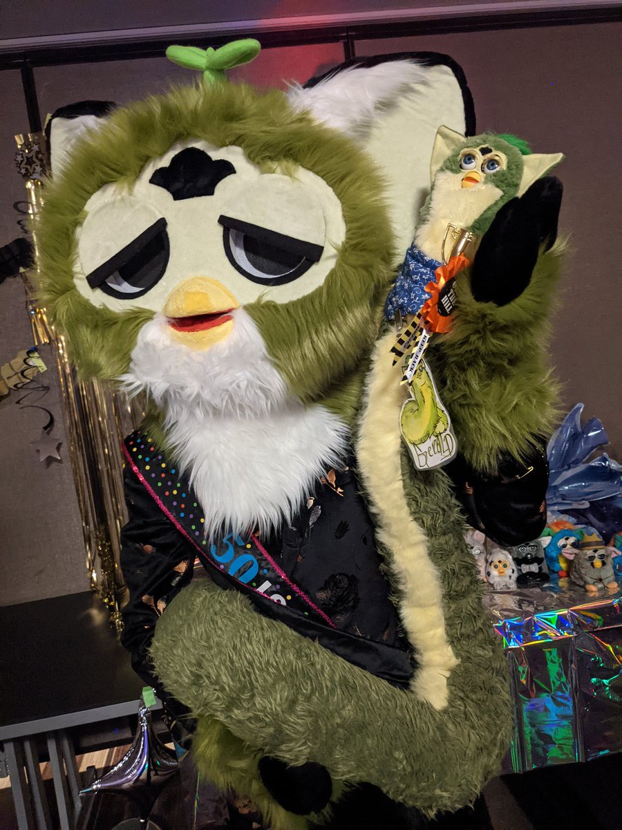 TheKibaMonster's tweet photo. Hi I stole this picture someone took of me &amp; their long man but I just wanted to say, Holy fuck.

THANK YOU to everyone who helped bring #FurbyProm2022 to life and to everyone who showed up &amp; supported! The turn out was SO incredible that we hit capacity. SO MUCH FURB LOVE! 💖 https://t.co/zAWyP2WukT