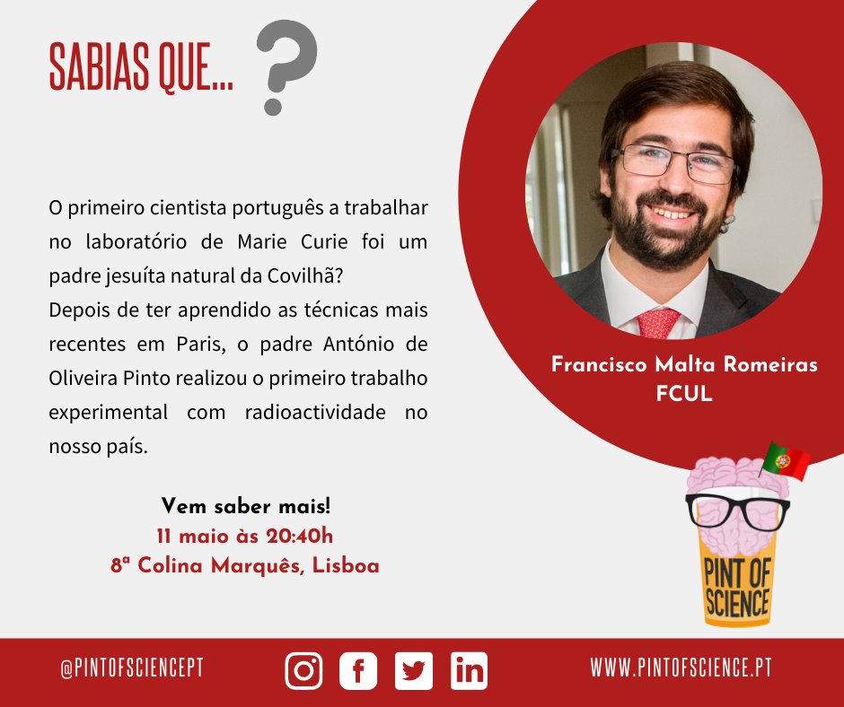 pintofsciencePT's tweet photo. Francisco Romeiras vem falar-nos sobre popularização científica e história da ciência.
11 de Maio, às 20:40h, no O'Gilins.
#pint22 #pintworld #posPT #lisboa #cartaz #scicomm #scicommpt #chatearcamoes #ciencia #sciencefiction https://t.co/8GKYNQdn1P