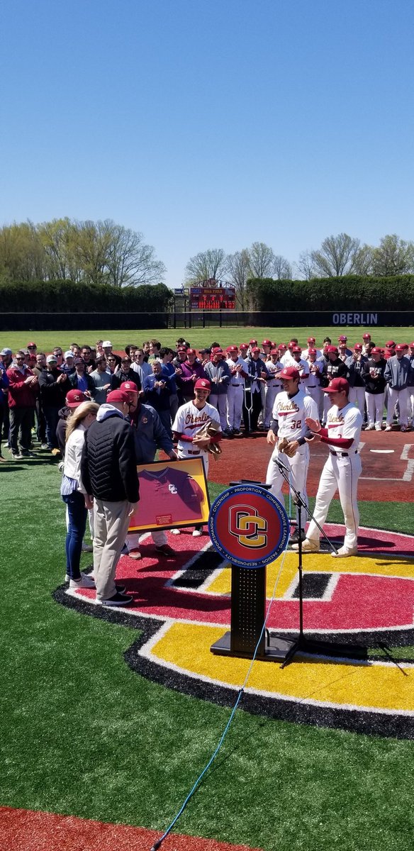 Had a great day yesterday at Oberlin College celebrating <a href="/coach_a22/">Adrian Abrahamowicz</a> retirement. Coach A made Yeomen Baseball relevant Proof being the 2015 NCAC championship(my favorite baseball moment).The school is naming the score board"The Coach A score board".
Congrats to Adrian &amp; the family