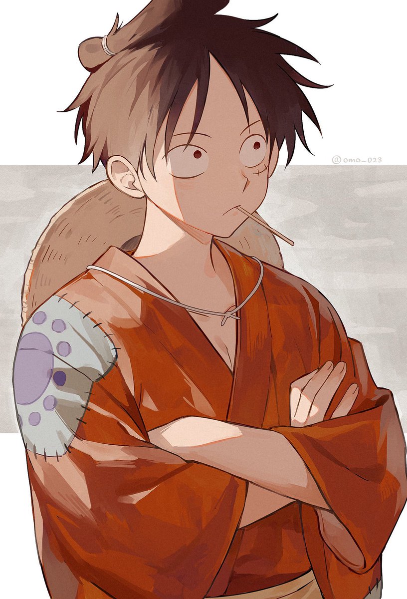 monkey d. luffy 1boy male focus hat solo crossed arms straw hat japanese clothes  illustration images