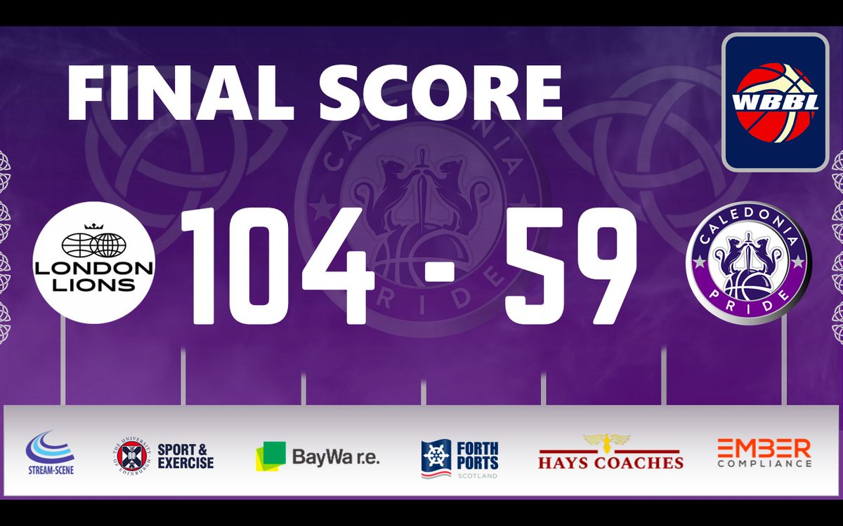 Congratulations to <a href="/LondonLions/">London Lions Basketball</a>, all the best in the @WBBLofficial Play Off Final. It wasn't to be for Pride, but we're extremely proud of the battling spirit we displayed throughout the game and the 22/23 season. Lions win 104-59.