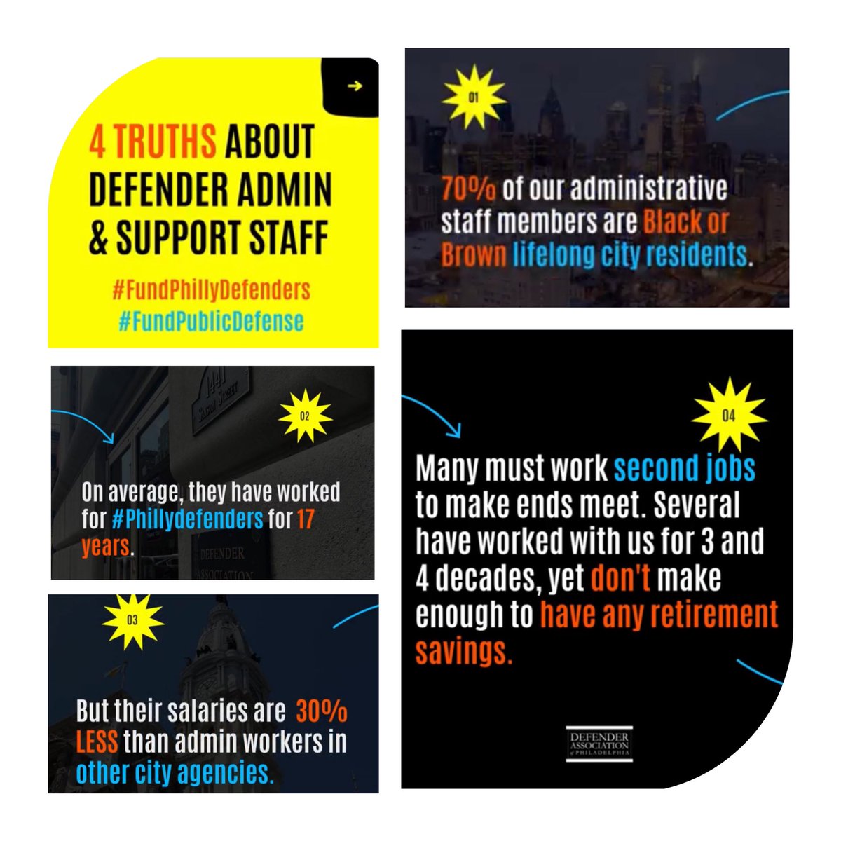 K_Nicole_Hudson's tweet photo. #4truths about #phillydefenders admin and support staff. #fundphillydefenders https://t.co/F9nCl4pnCJ