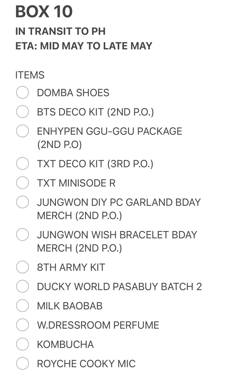 KcornerShopMNL's tweet photo. #KCSMNLUpdates

Box 10 Updates. 

All updates about box 10 will be under this thread! This thread will be updated once there’s new updates regarding box 10. https://t.co/a4md5o5SOX