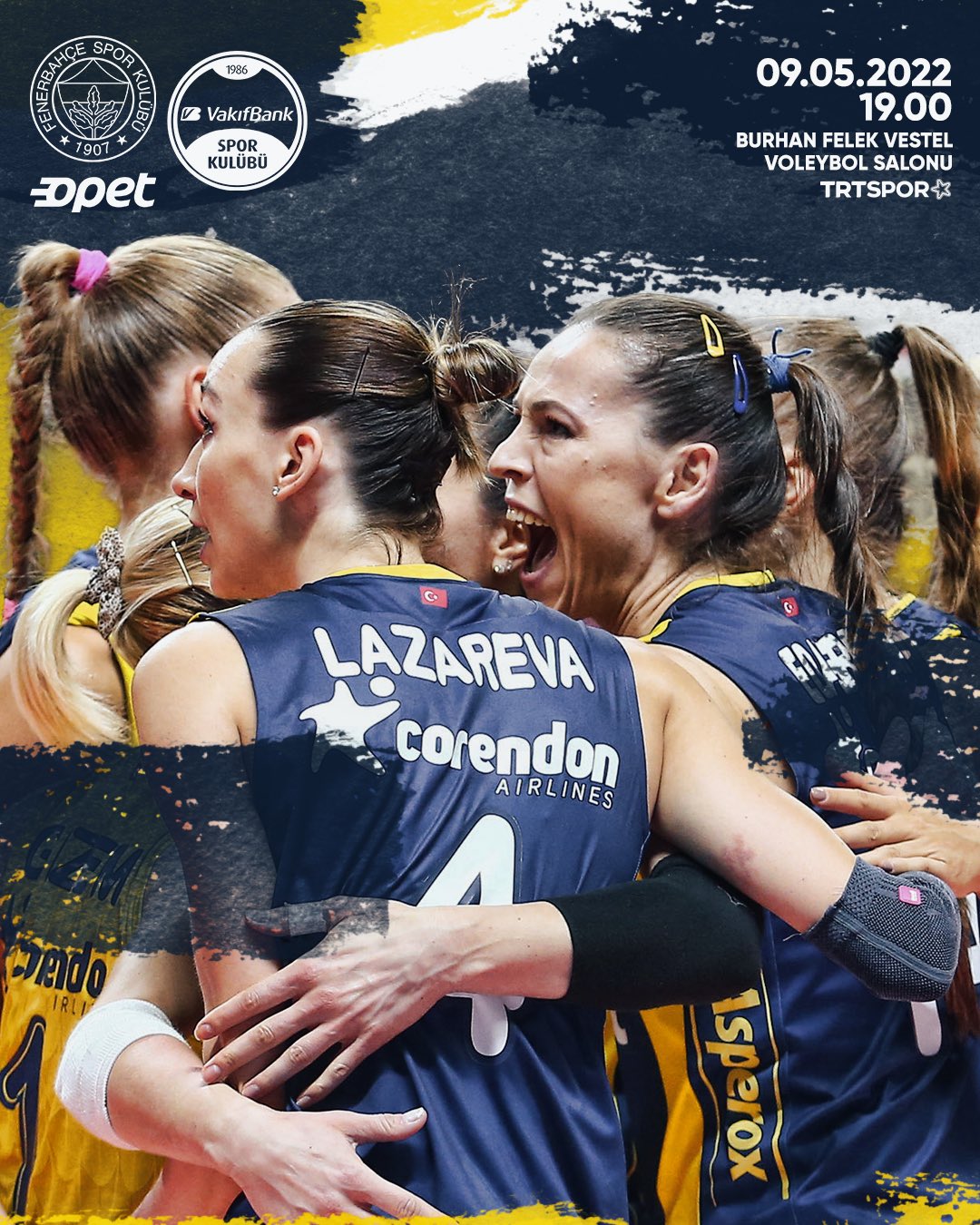 Fenerbahçe Opet'in Vakıfbank maçı için hazırladığı görsel